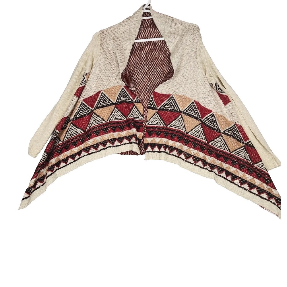 Papaya Cardigan Womens Size Medium/Large Open Front Asymmetrical Aztec Flowy